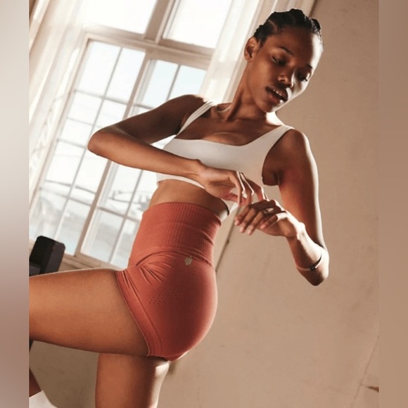 FreePeople Good Karma Running Shorts in Sequoia - Picture 2 of 4
